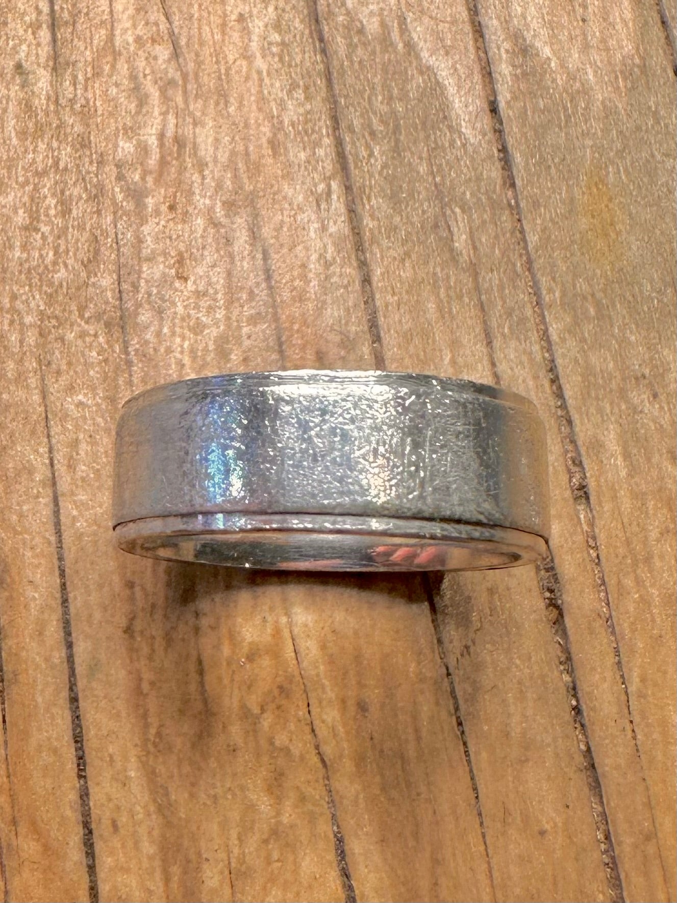 Vintage Handmade Band 925 Sterling Silver Size R Ring