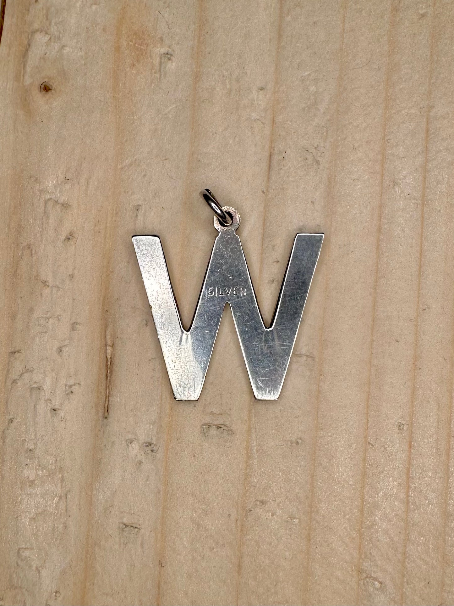 W Letter 925 Sterling Silver Pendant