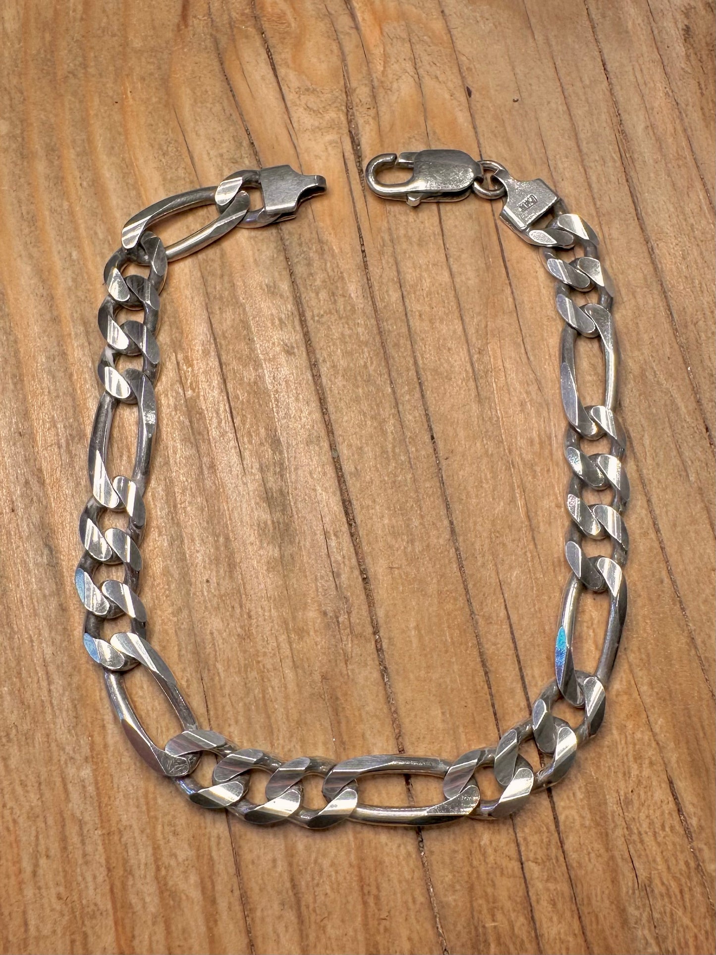 Vintage Curb Chain Italy 925 Sterling Silver 9.2 inch Bracelet