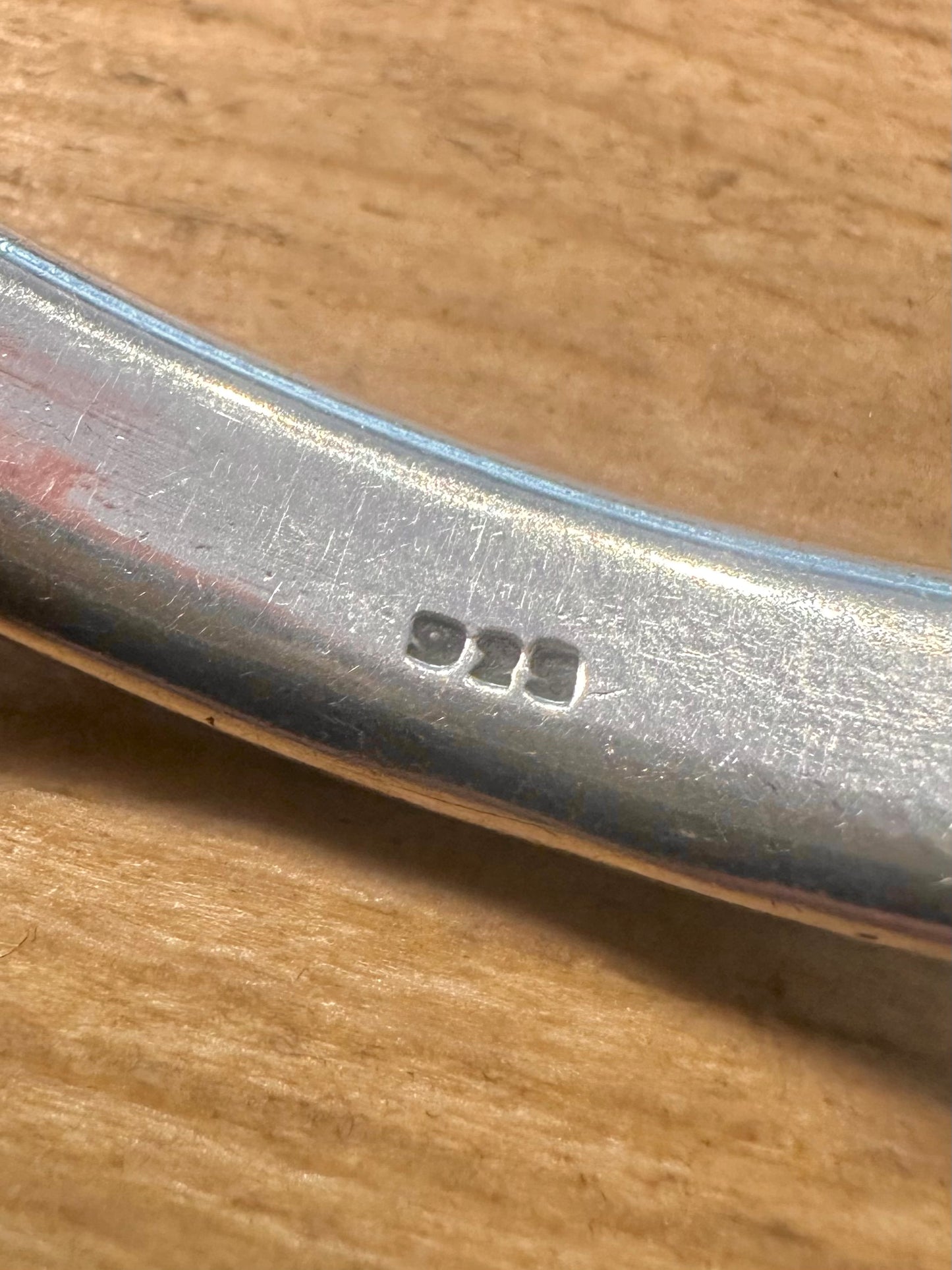 Vintage Chunky Plain 925 Silver Bangle
