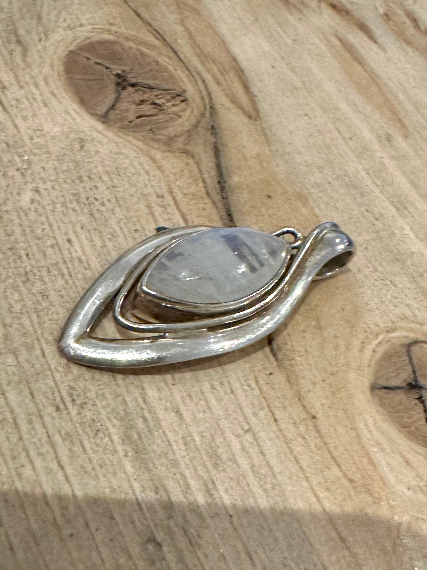 Abstract Moonstone 925 Silver Pendant