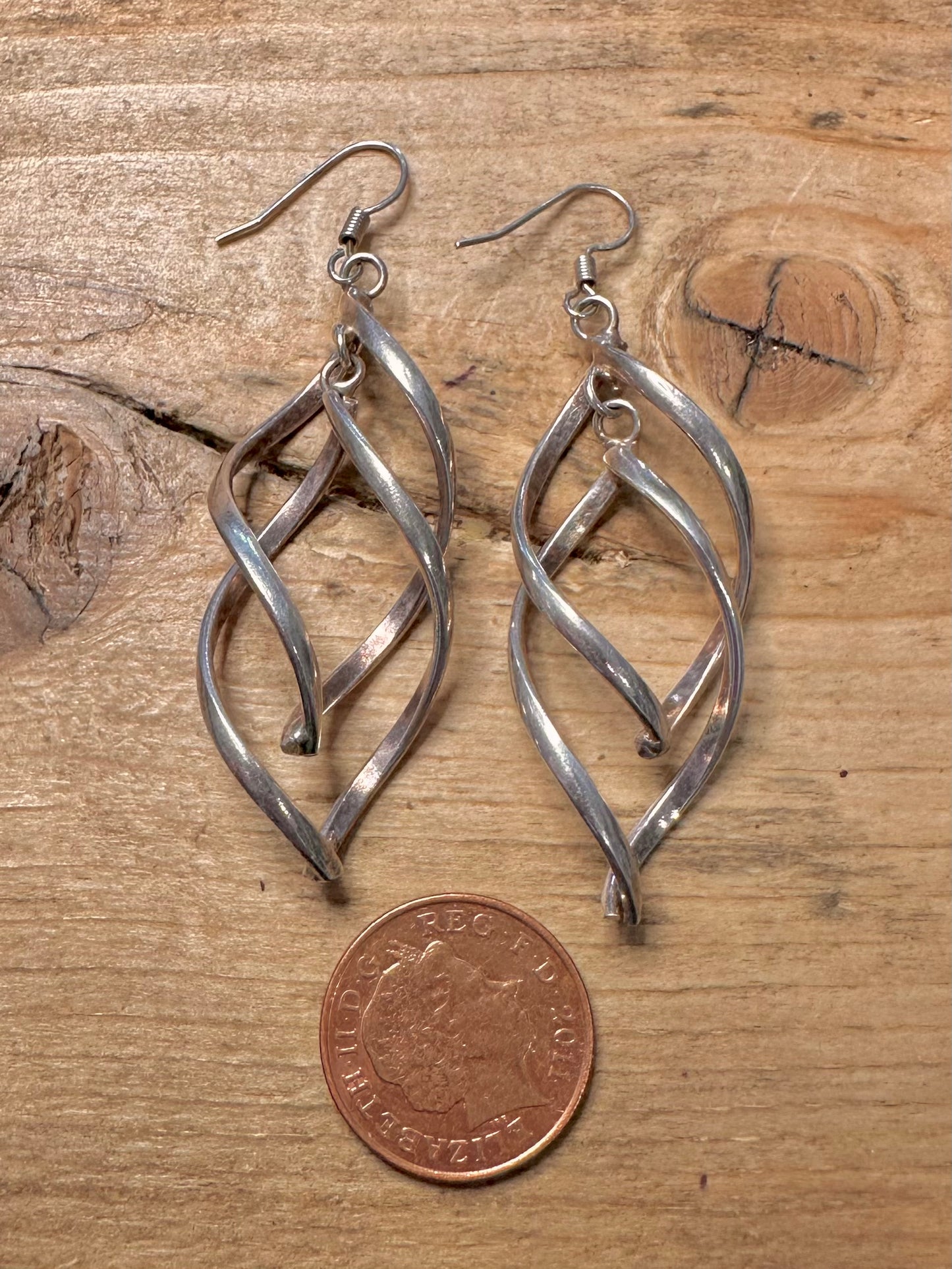 Abstract Swirl Dangle 925 Silver Earrings