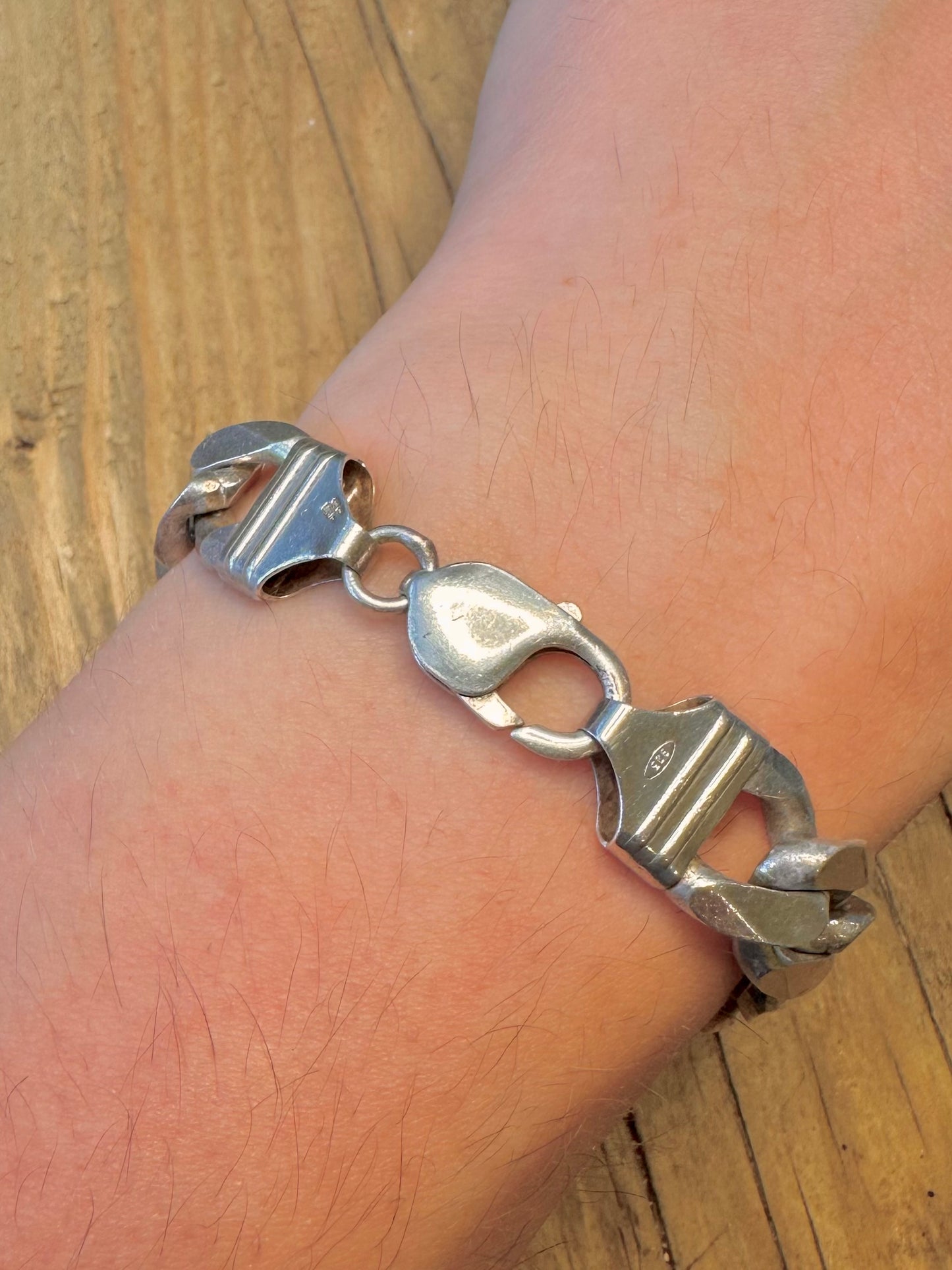 Heavy Curb Chain 925 Sterling Silver 7.5 inch Bracelet