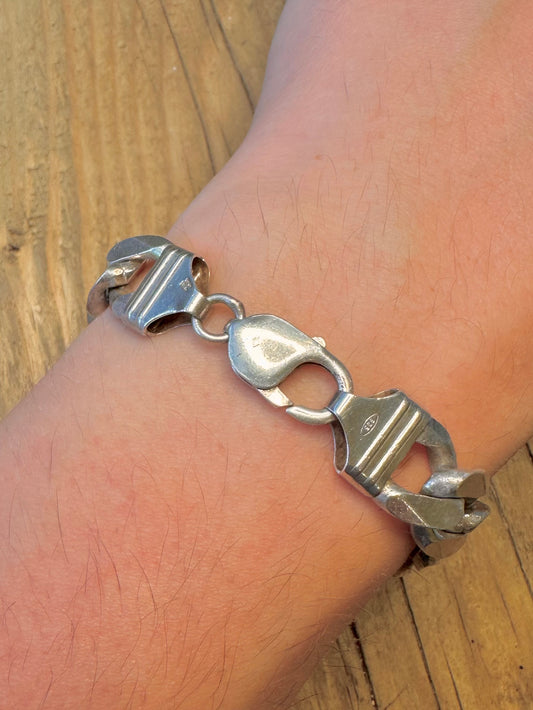 Heavy Curb Chain 925 Sterling Silver 7.5 inch Bracelet