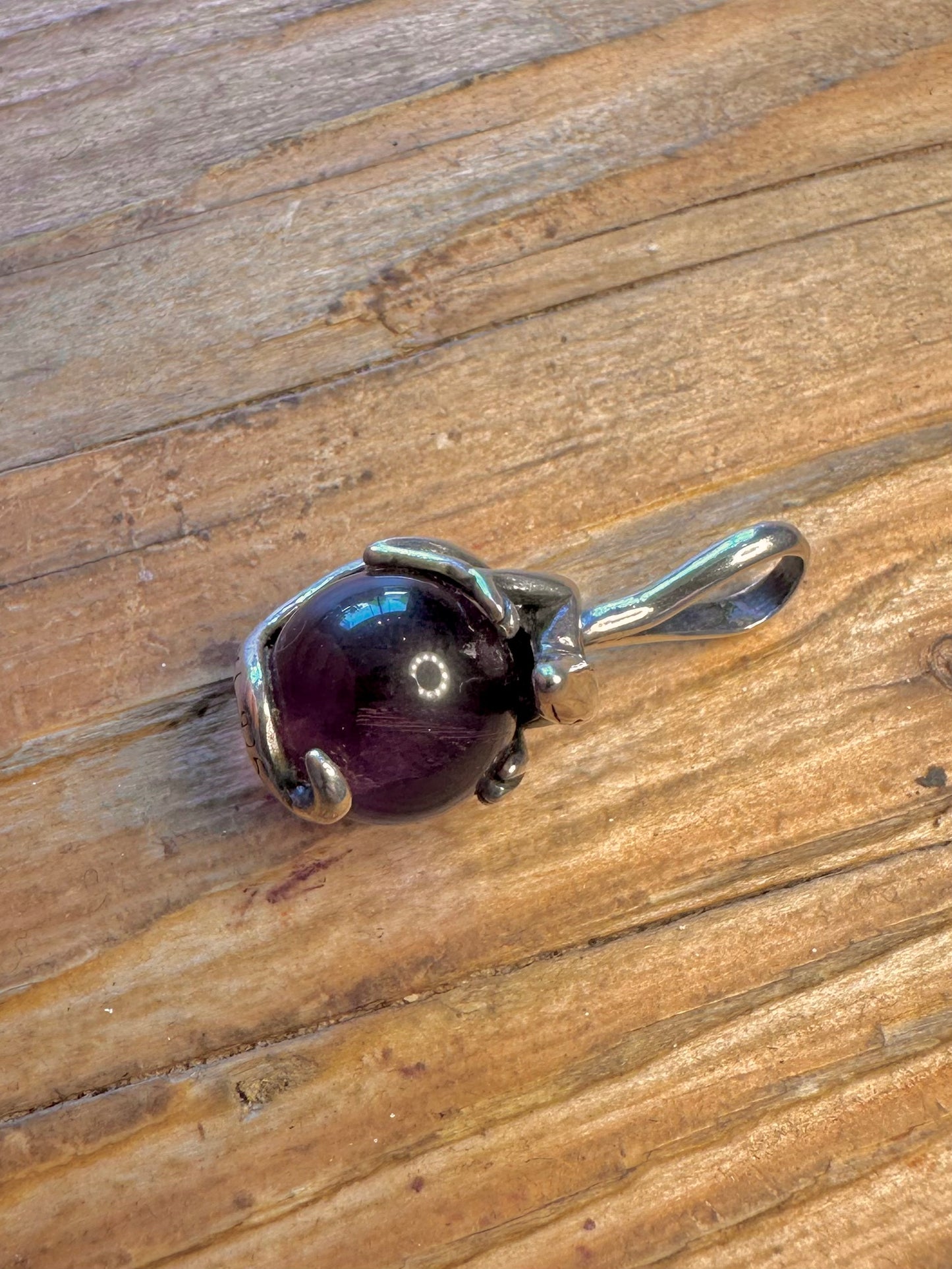 Purple Orb Salamander 925 Sterling Silver Pendant