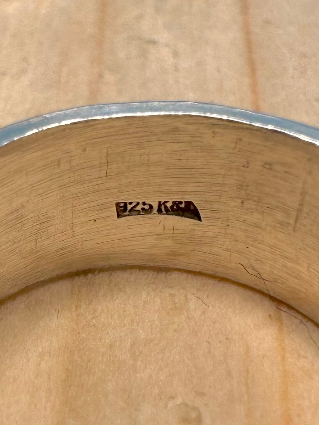 Wide Band 925 Sterling Silver Size M1/2 Ring