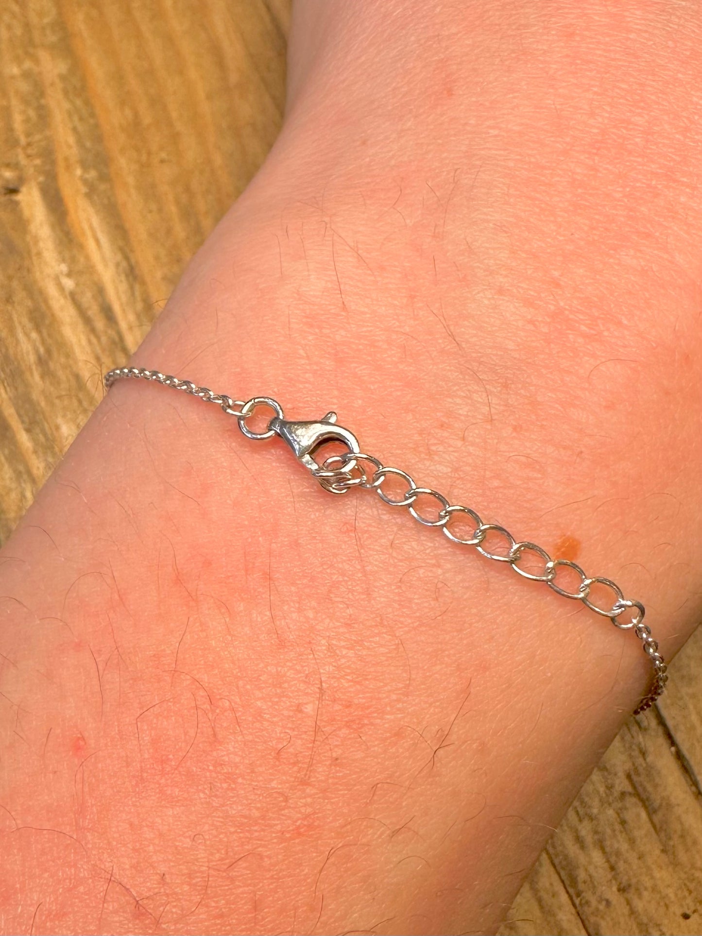 Achatstein-Balkenkette 925er Sterlingsilber 20,3 bis 21,3 cm Armband