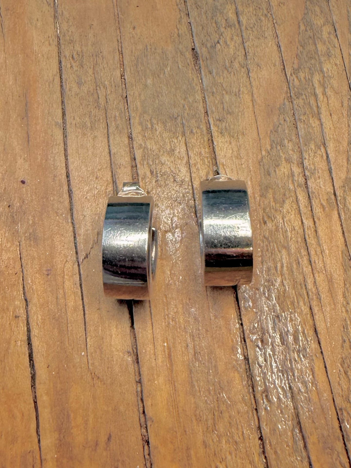 Chunky Half Hoop 925 Sterling Silver Earrings