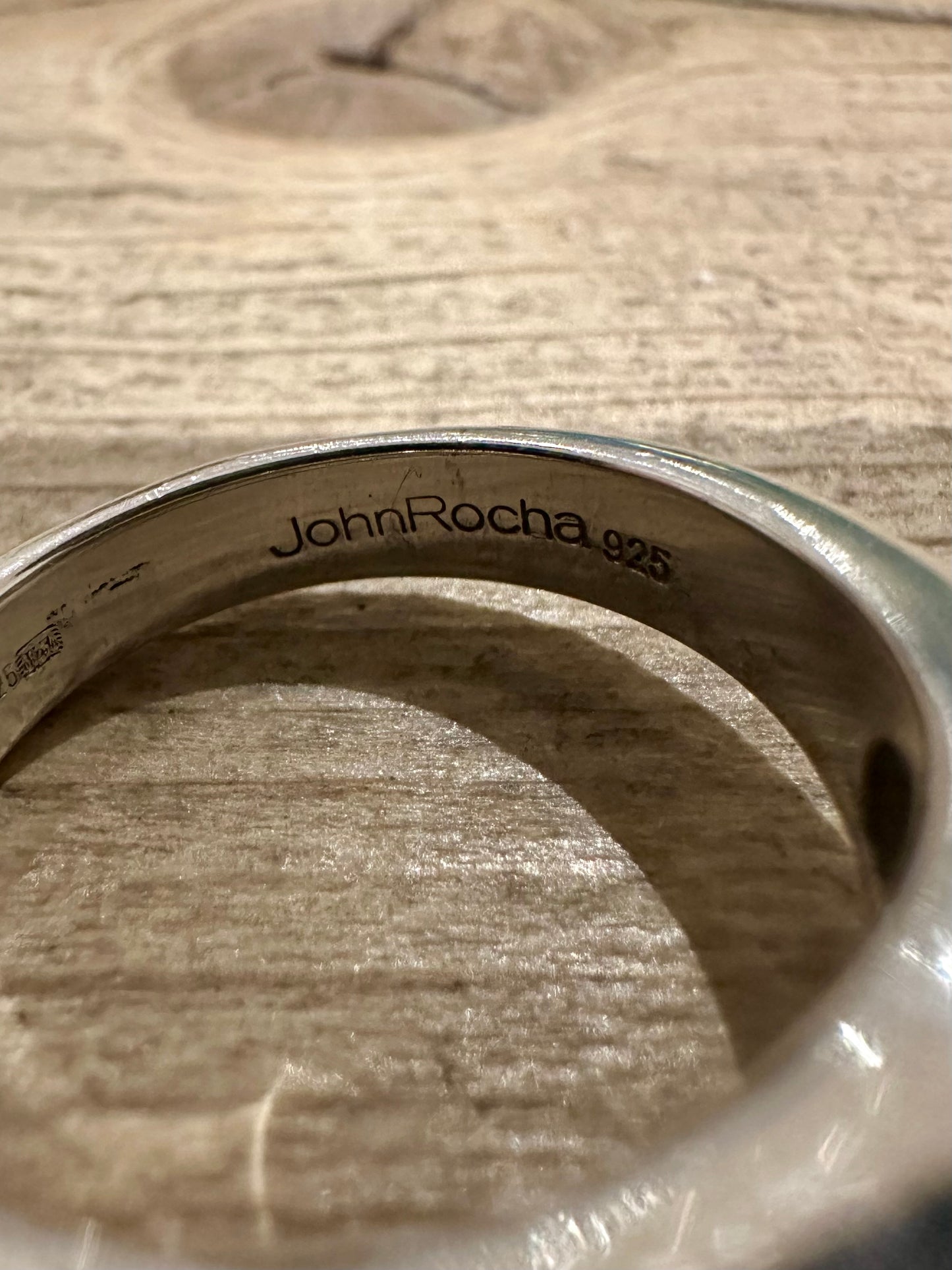 Abstract John Rocha 925 Silver Size Q Ring