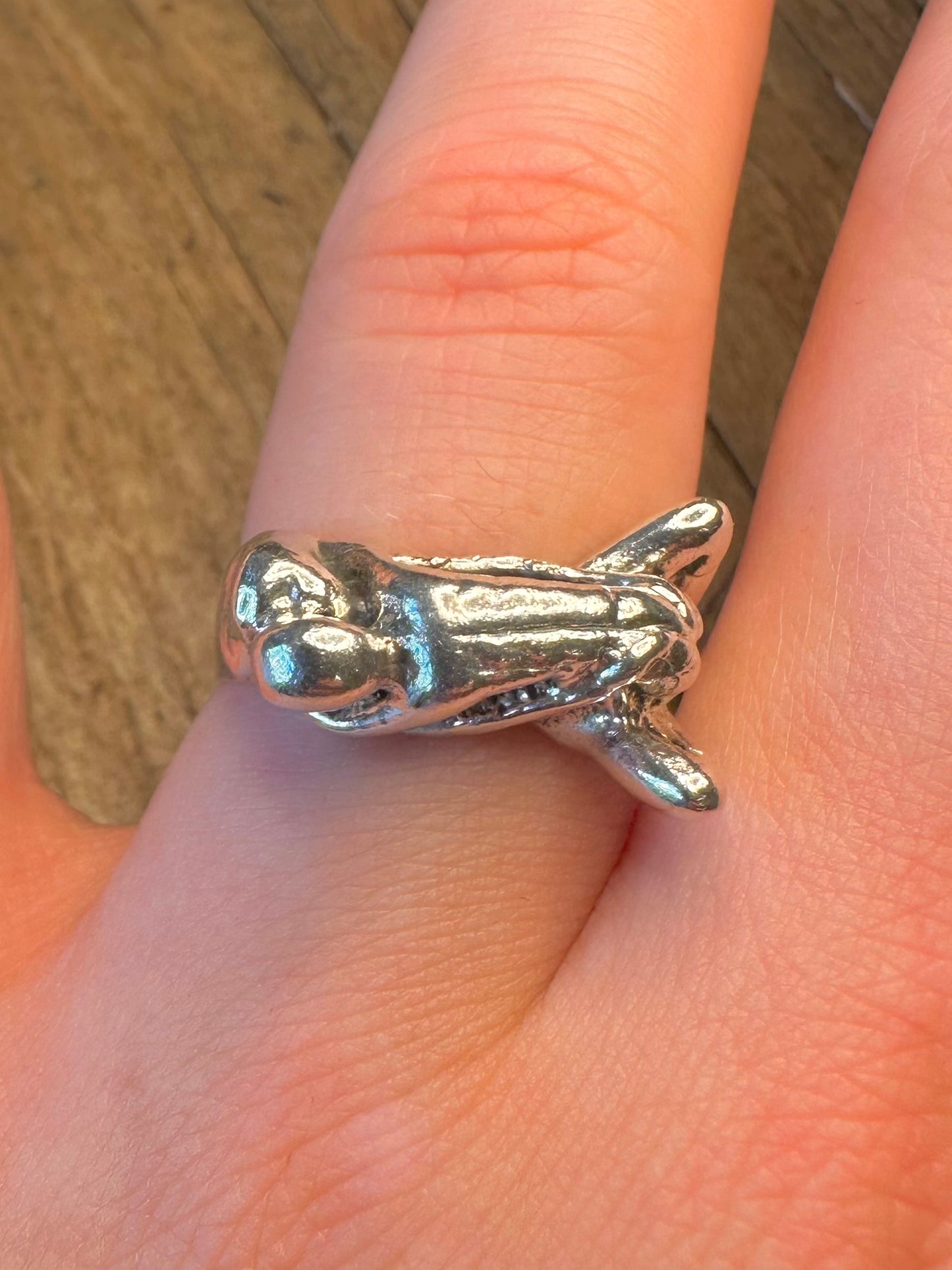 Erotic Kama Sutra Couple 925 Sterling Silver Size Q Ring