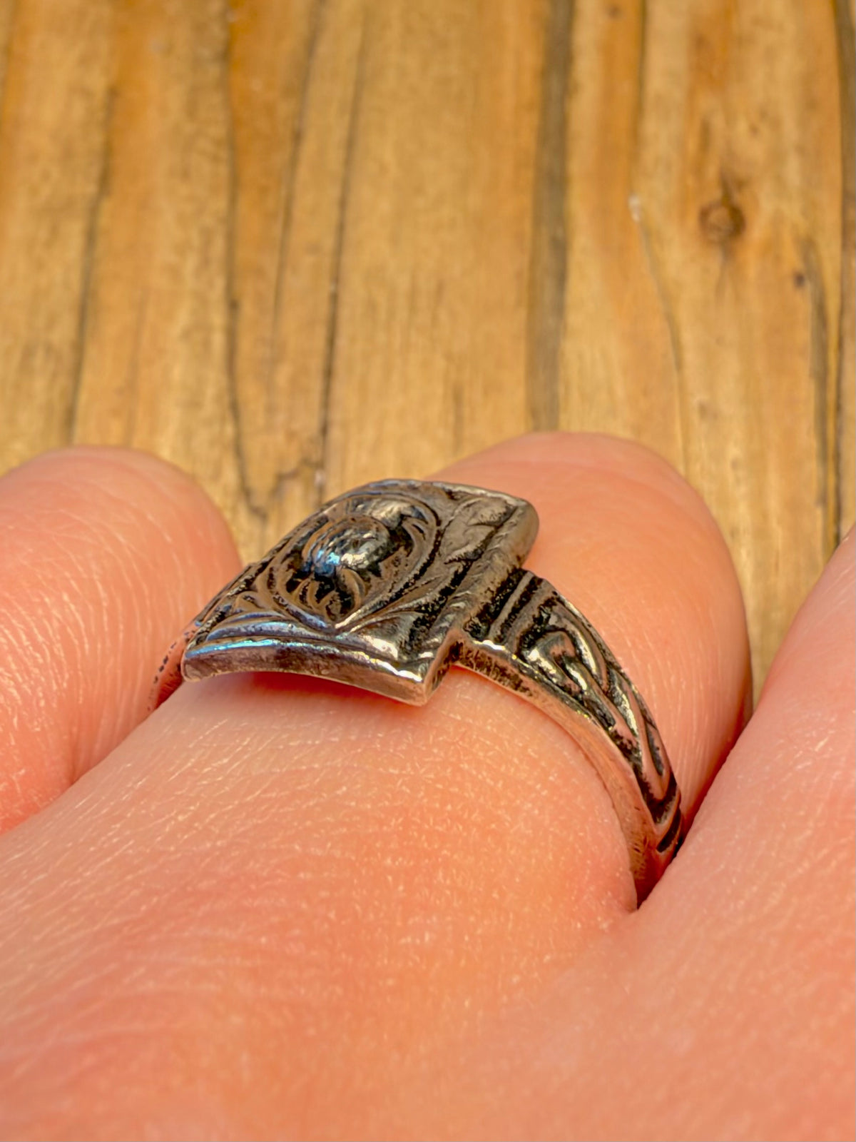 Thistle Scottish Signet 925 Sterling Silver Size V Ring