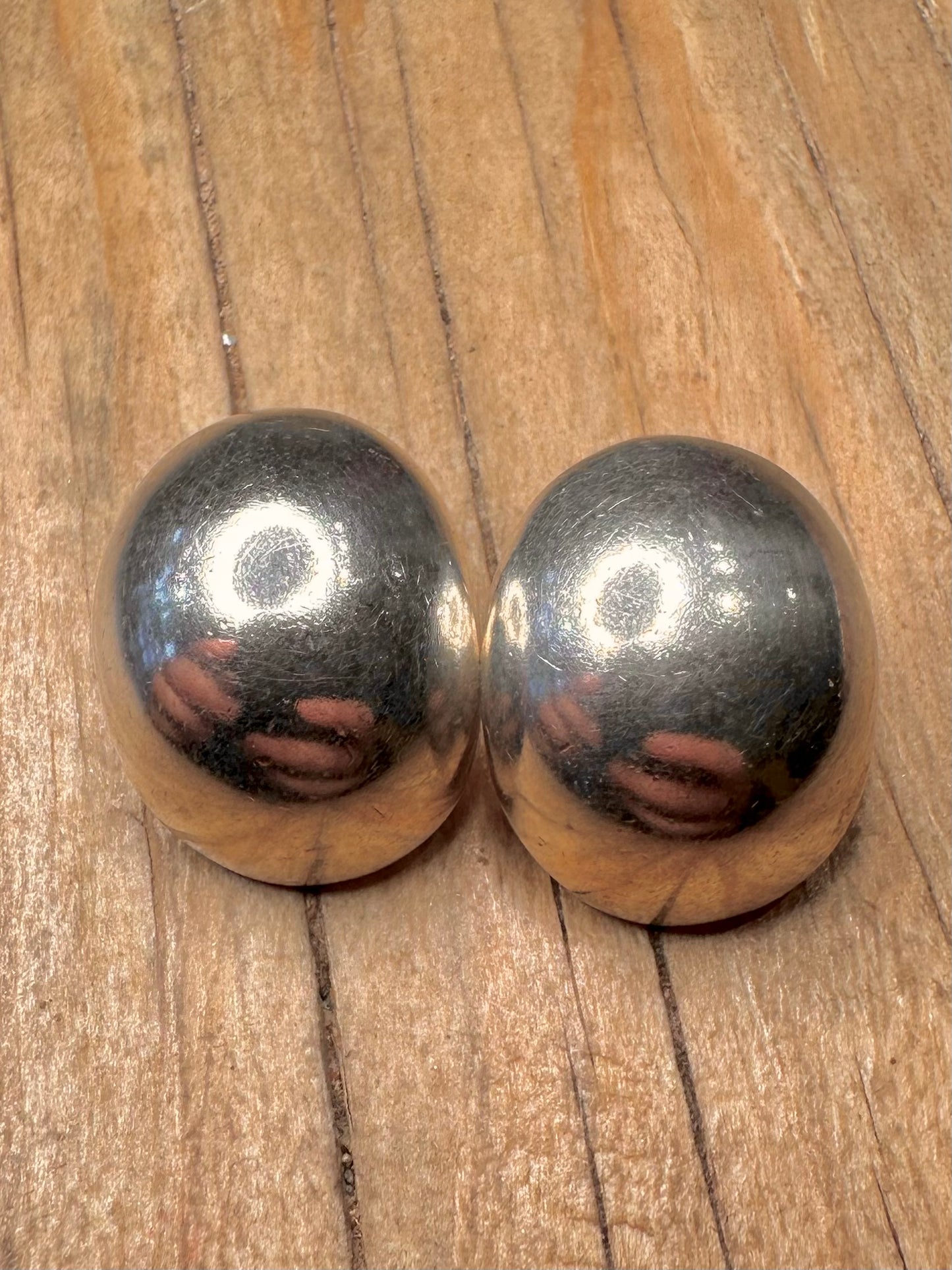 Modernist Dome Stud 925 Sterling Silver Earrings