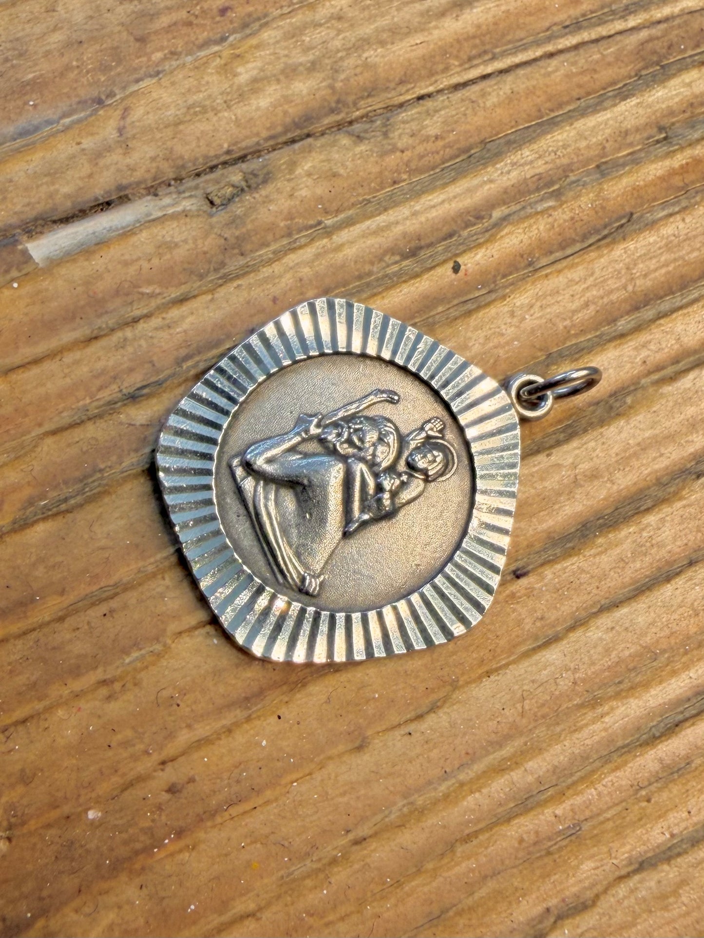 St Christopher Textured 925 Sterling Silver Pendant