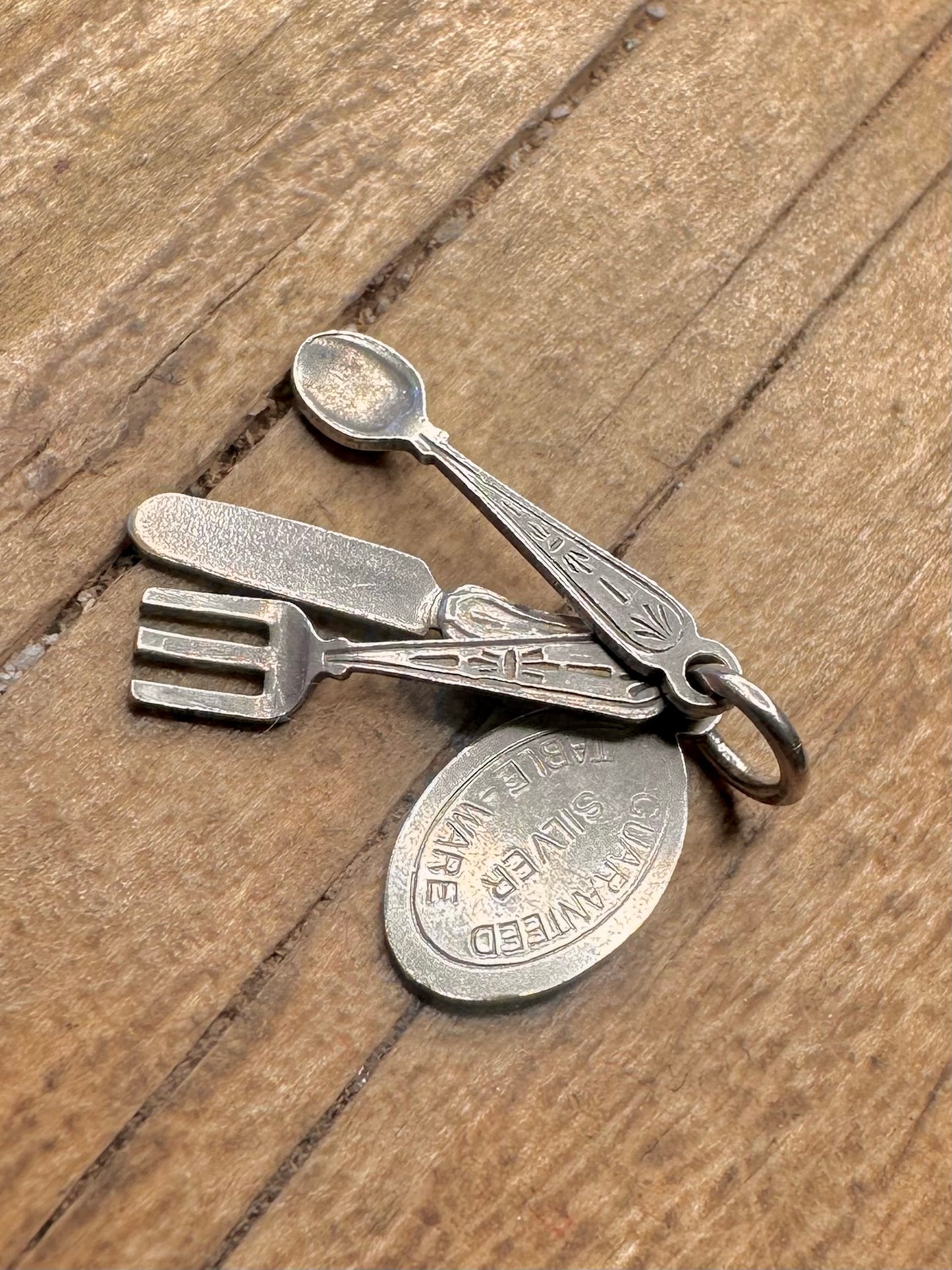 Vintage Cutlery ‘Guaranteed Silver Table Ware’ 925 Sterling Silver Charm Pendant
