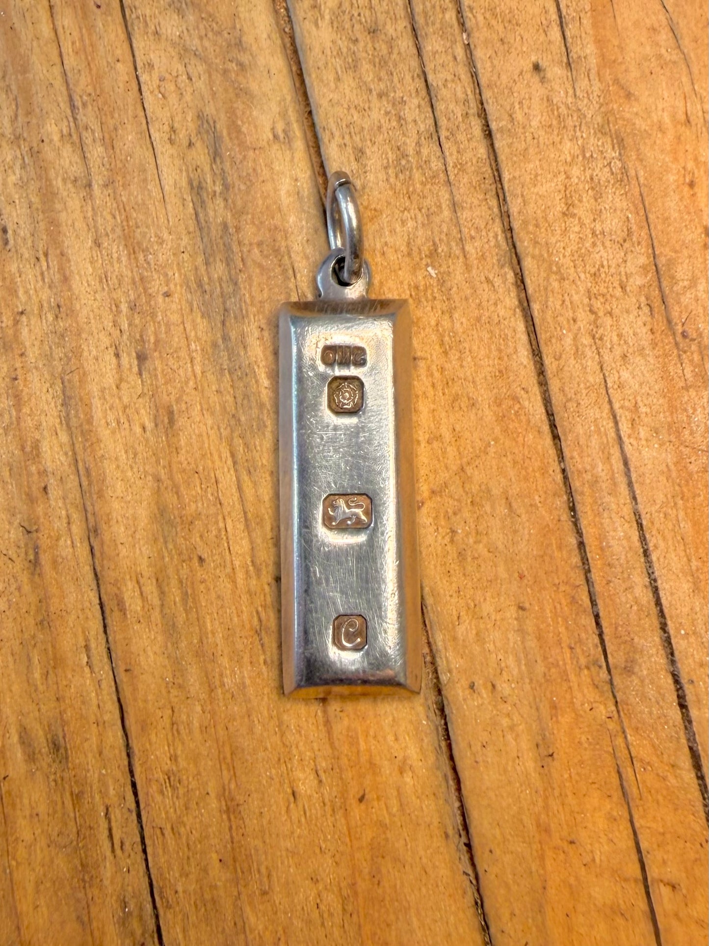 Ingot 1977 Maker GMC Sheffield 925 Sterling Silver Pendant