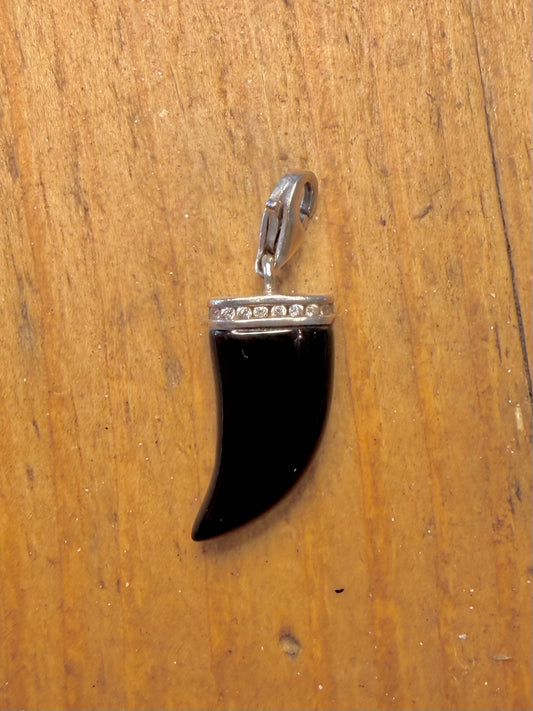Thomas Sabo Onyx Claw CZ Stones Clasp 925 Sterling Silver Charm Pendant