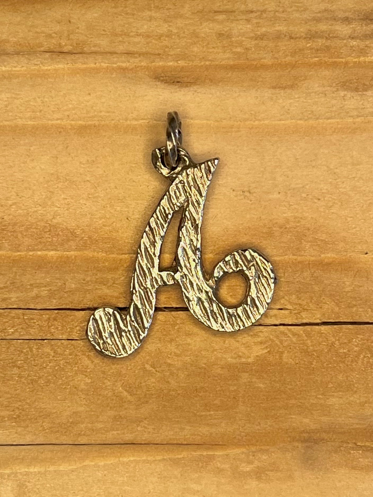 Italic Textured 1975 Letter A London 925 Sterling Silver Pendant