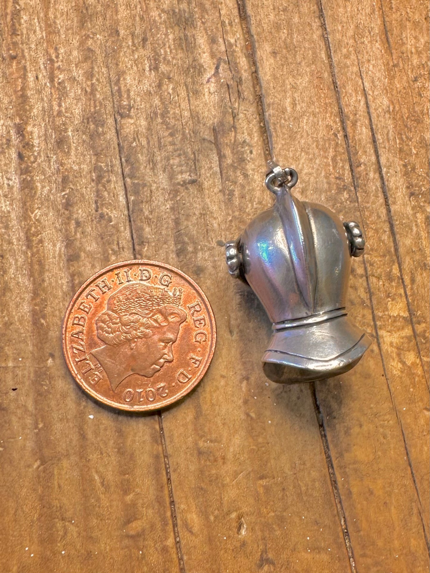 Articulated Knights Head 925 Sterling Silver Charm Pendant