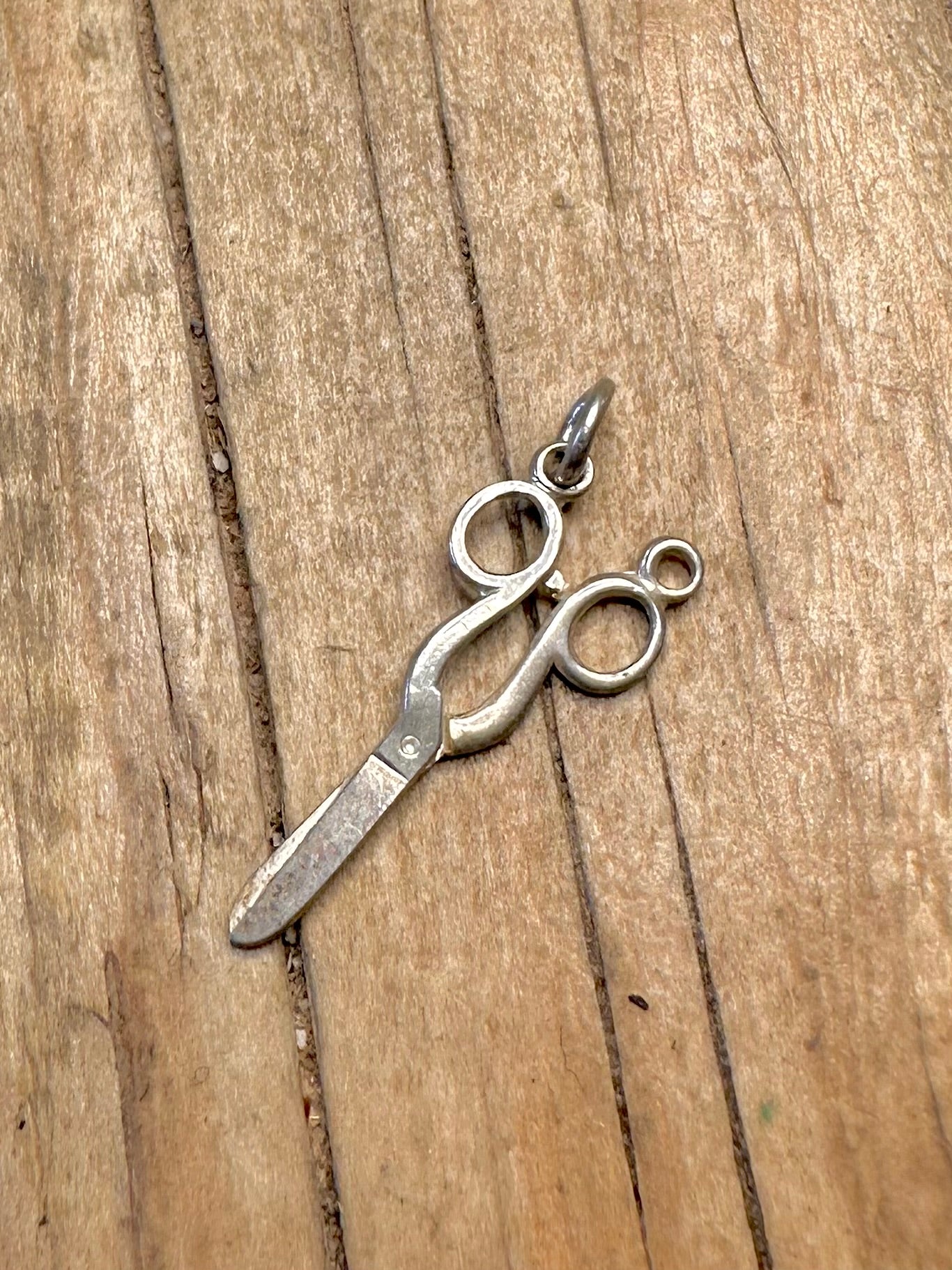 Vintage Scissors 925 Sterling Silver Charm Pendant