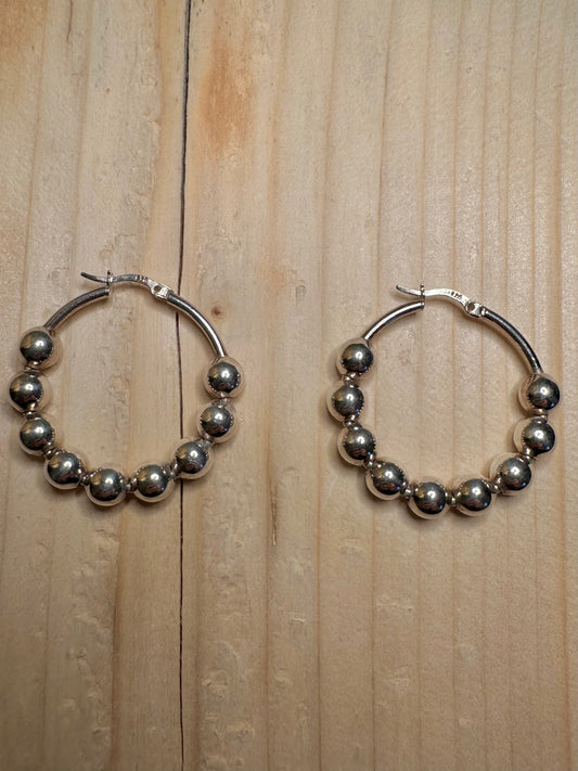 Bubble Hoop 925 Sterling Silver Earrings