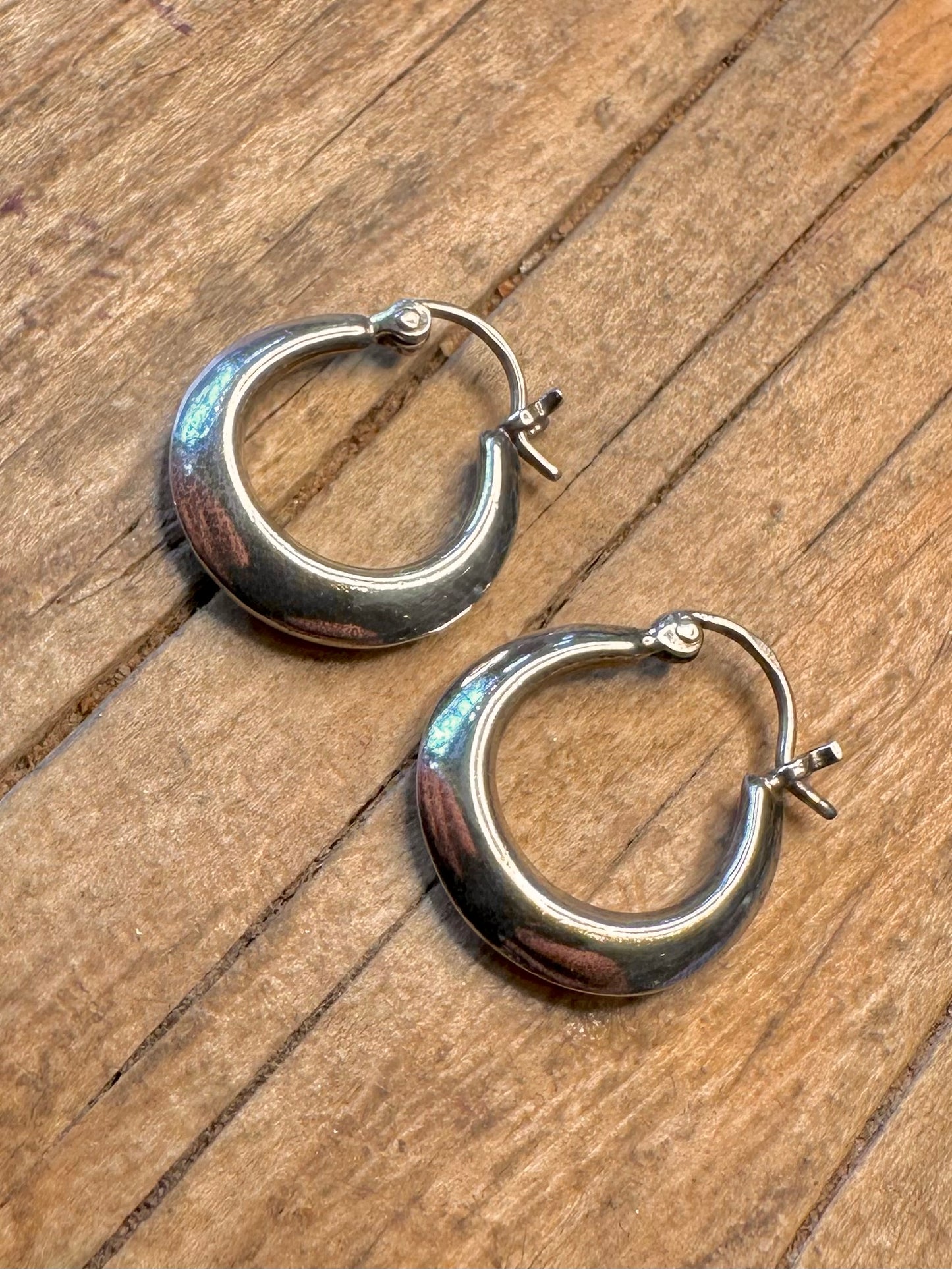 Runde, dicke Creolen aus 925er Sterlingsilber