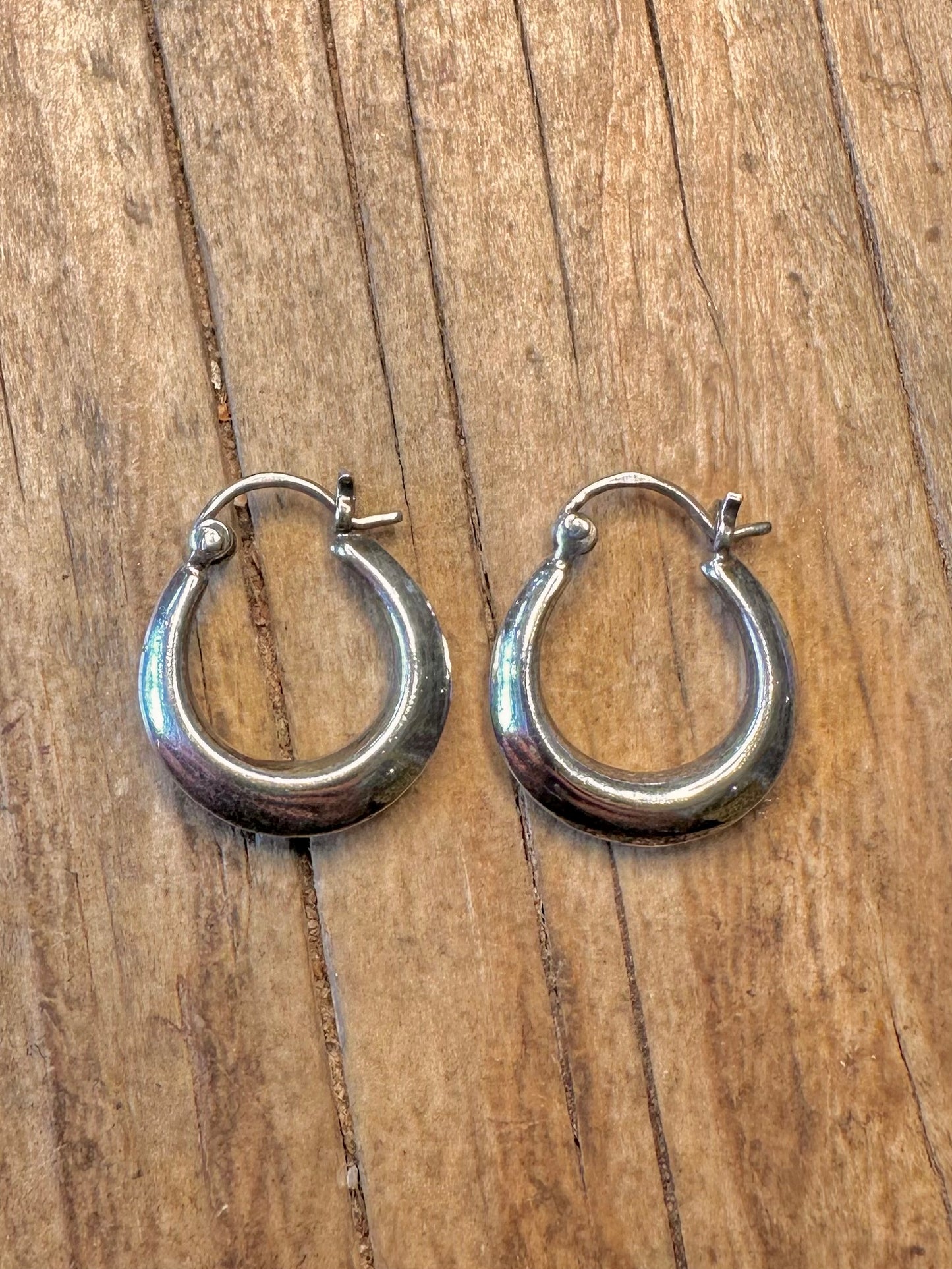 Runde, dicke Creolen aus 925er Sterlingsilber