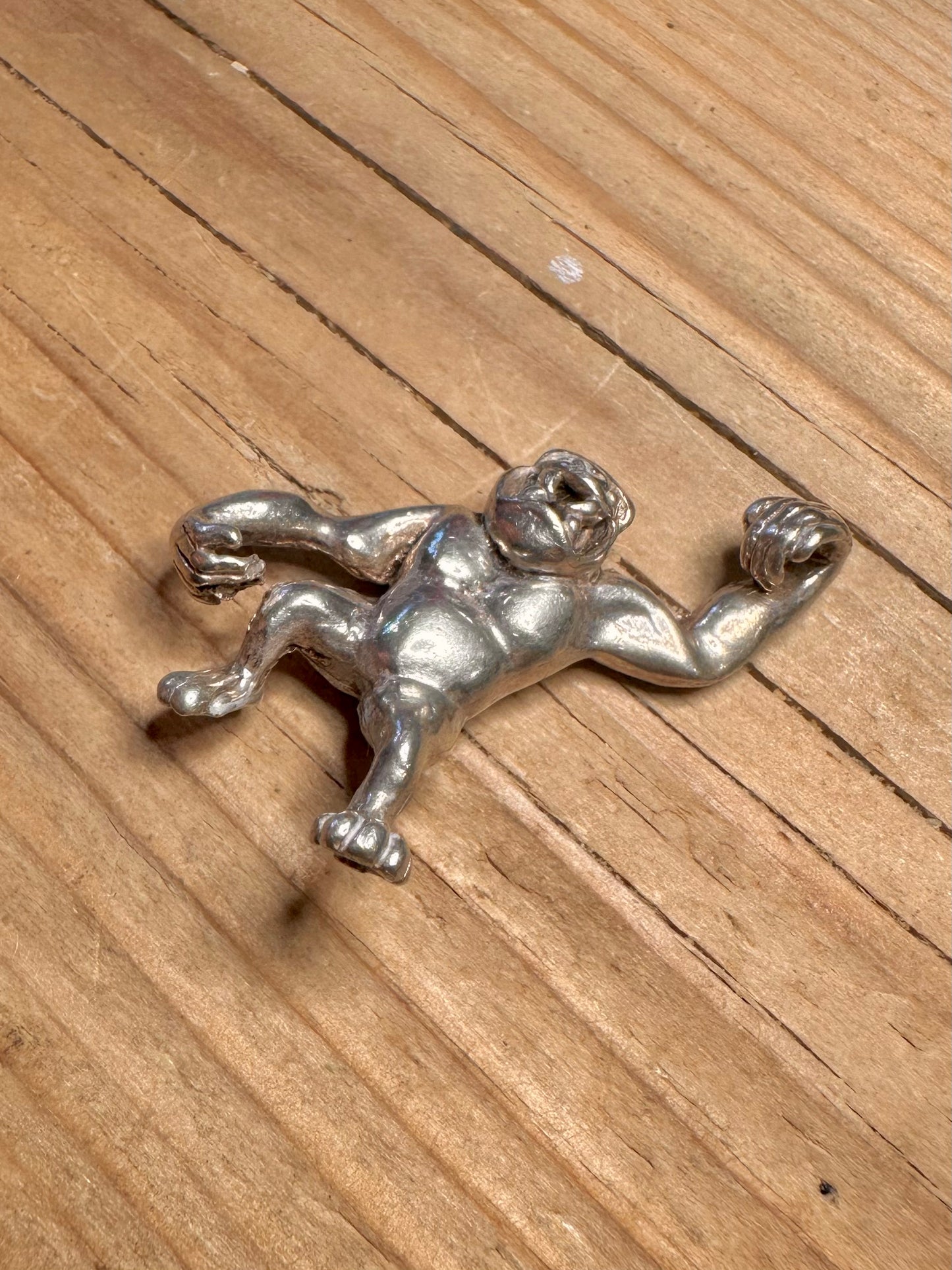 Vintage Heavy Ape Monkey 925 Sterling Silver Pendant