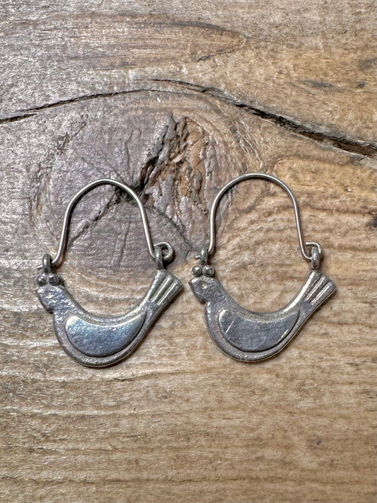 Vintage Bird 925 Silver Earrings