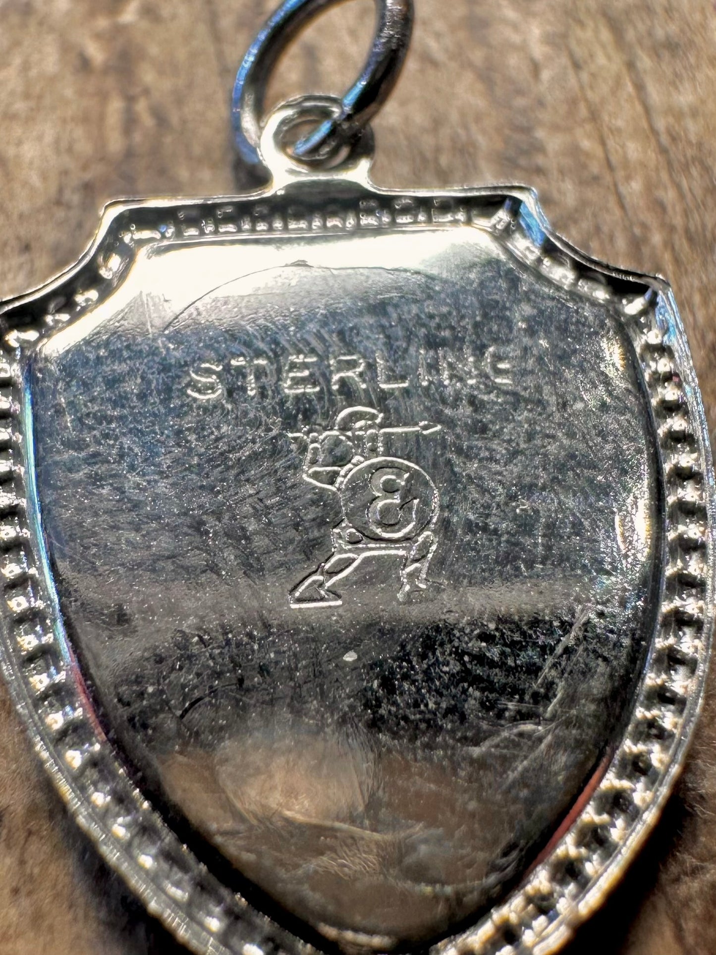 Meteor Crater Arizona Enamel Crest 925 Sterling Silver Charm Pendant
