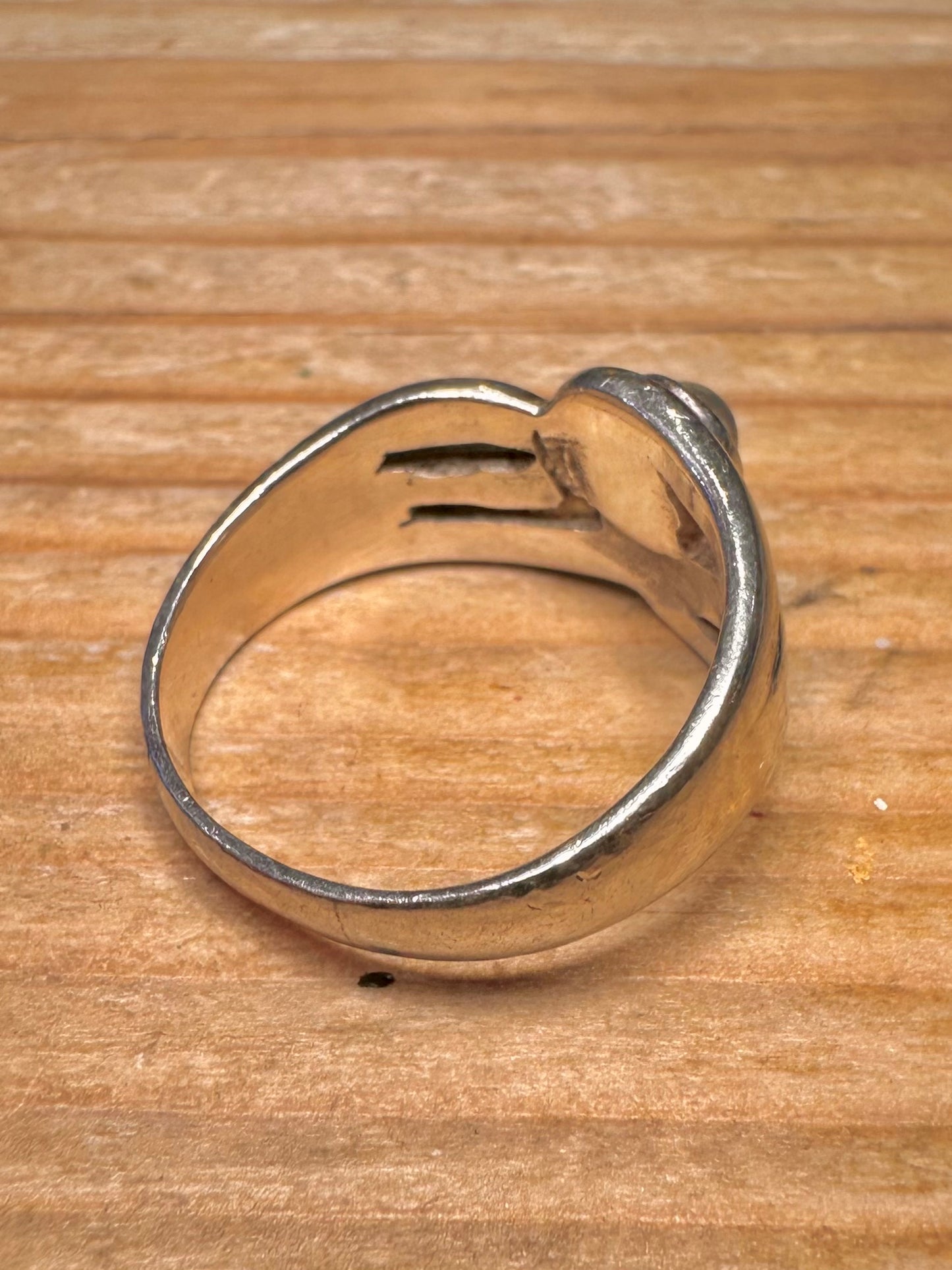 Abstract Blue Stone 925 Sterling Silver Size V Ring