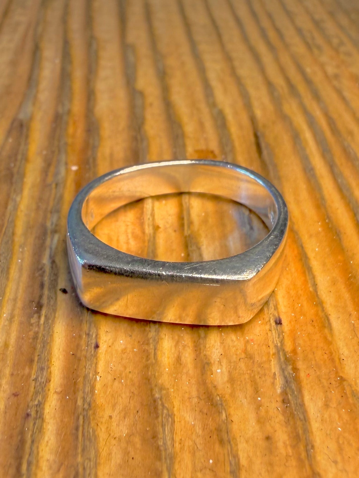 Flat Rectangle 925 Sterling Silver Size O Ring