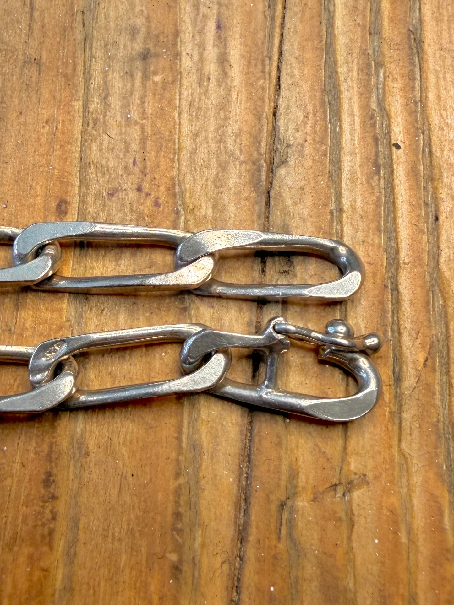 Elongated 1976 Link Chain Maker BLJ 925 Sterling Silver 7.5 inch Bracelet