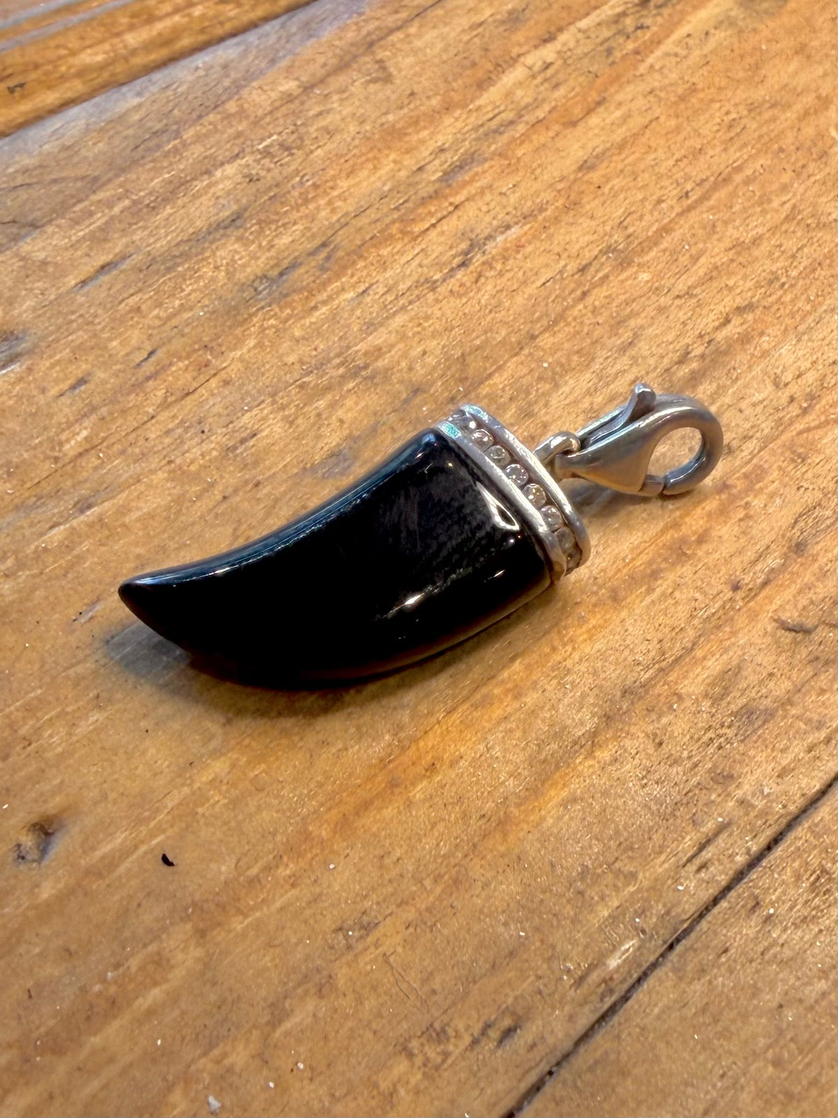 Thomas Sabo Onyx Claw CZ Stones Clasp 925 Sterling Silver Charm Pendant