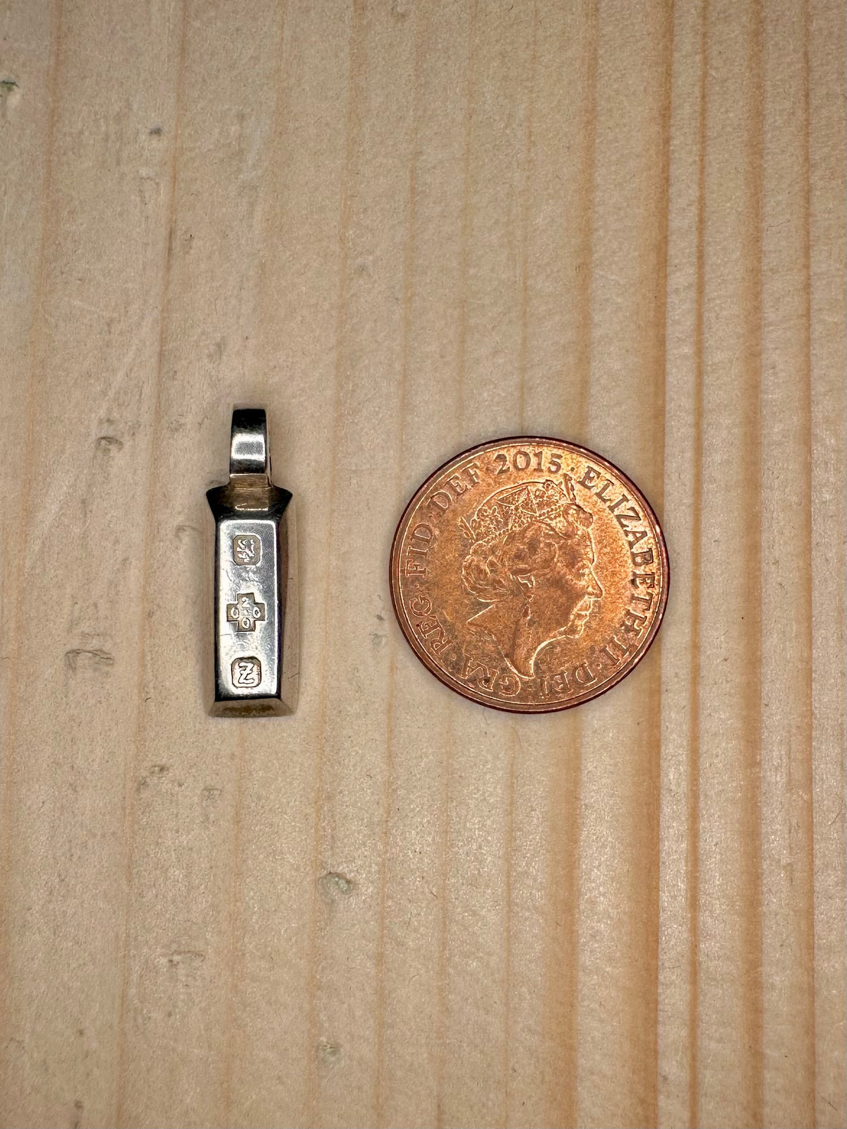 Ingot 1997 Maker KH Hallmarked 925 Sterling Silver Pendant