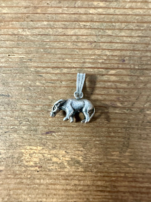 Vintage Cow 925 Silver Charm Pendant