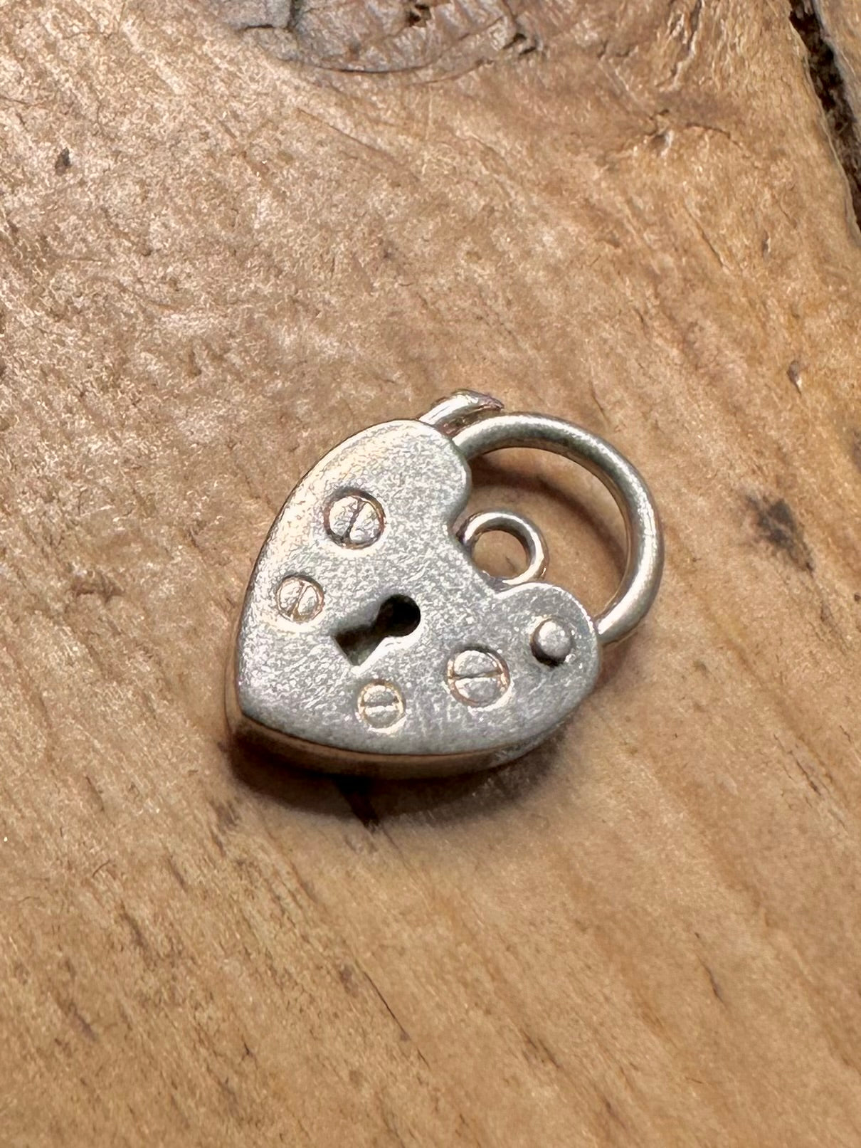 Vintage Heart Padlock 925 Silver Pendant