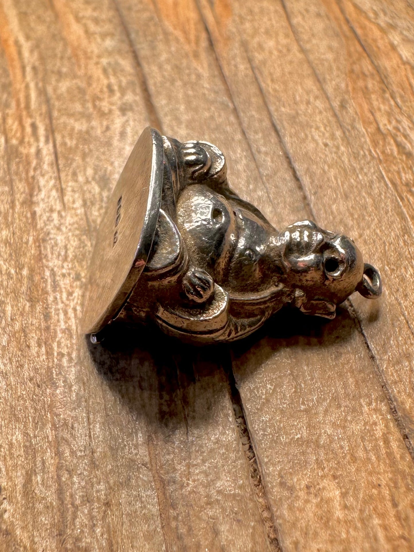 Jahrgang 1977 Buddha mit Geheimfach 925 Sterling Silber Anhänger
