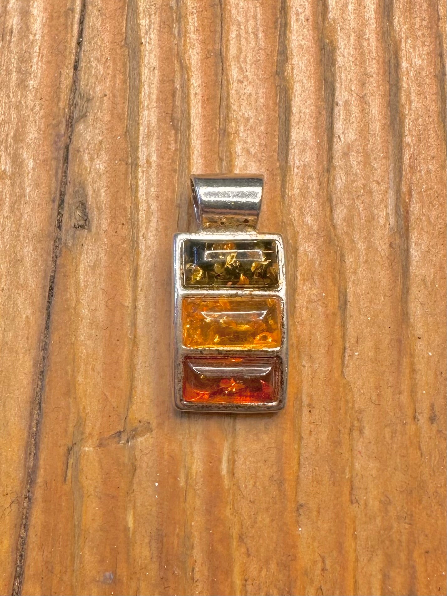 Abstract Multi Amber 925 Sterling Silver Pendant