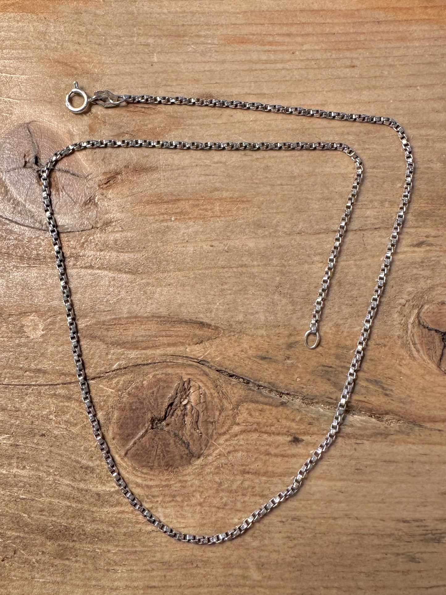 Vintage Twisted Box Chain 925 Silver 16 inch Necklace