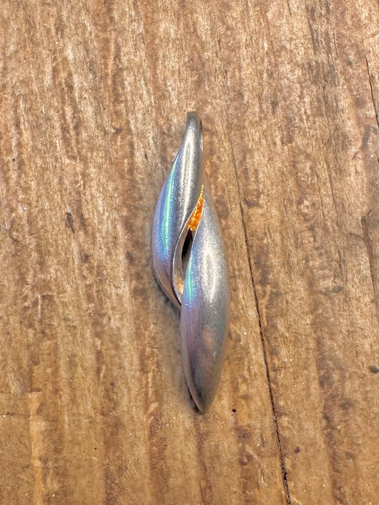 Abstract Modernist Swirl 925 Sterling Silver Pendant