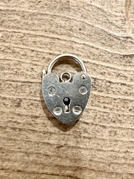 Vintage 1987 DS Maker Heart Padlock 925 Silver Pendant