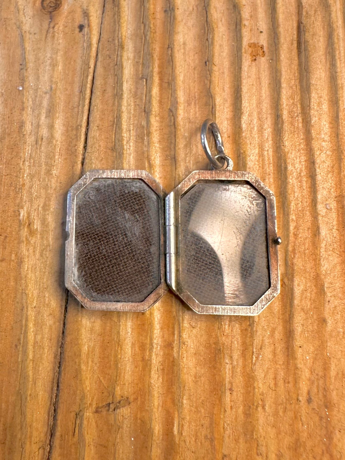 Octagonal Engraved Locket 925 Sterling Silver Pendant