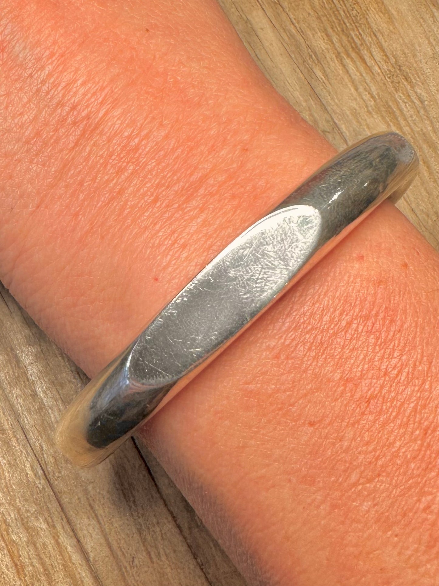 Abstract Chunky Shaped 925 Sterling Silver Bangle