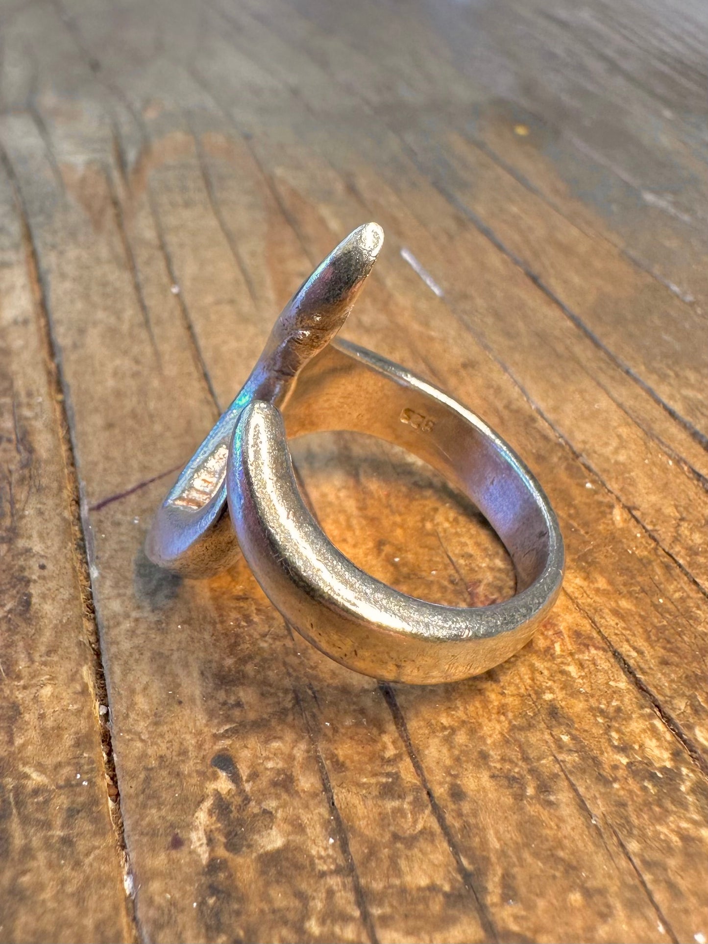 Abstract Swirl 925 Sterling Silver Size P1/2 Ring