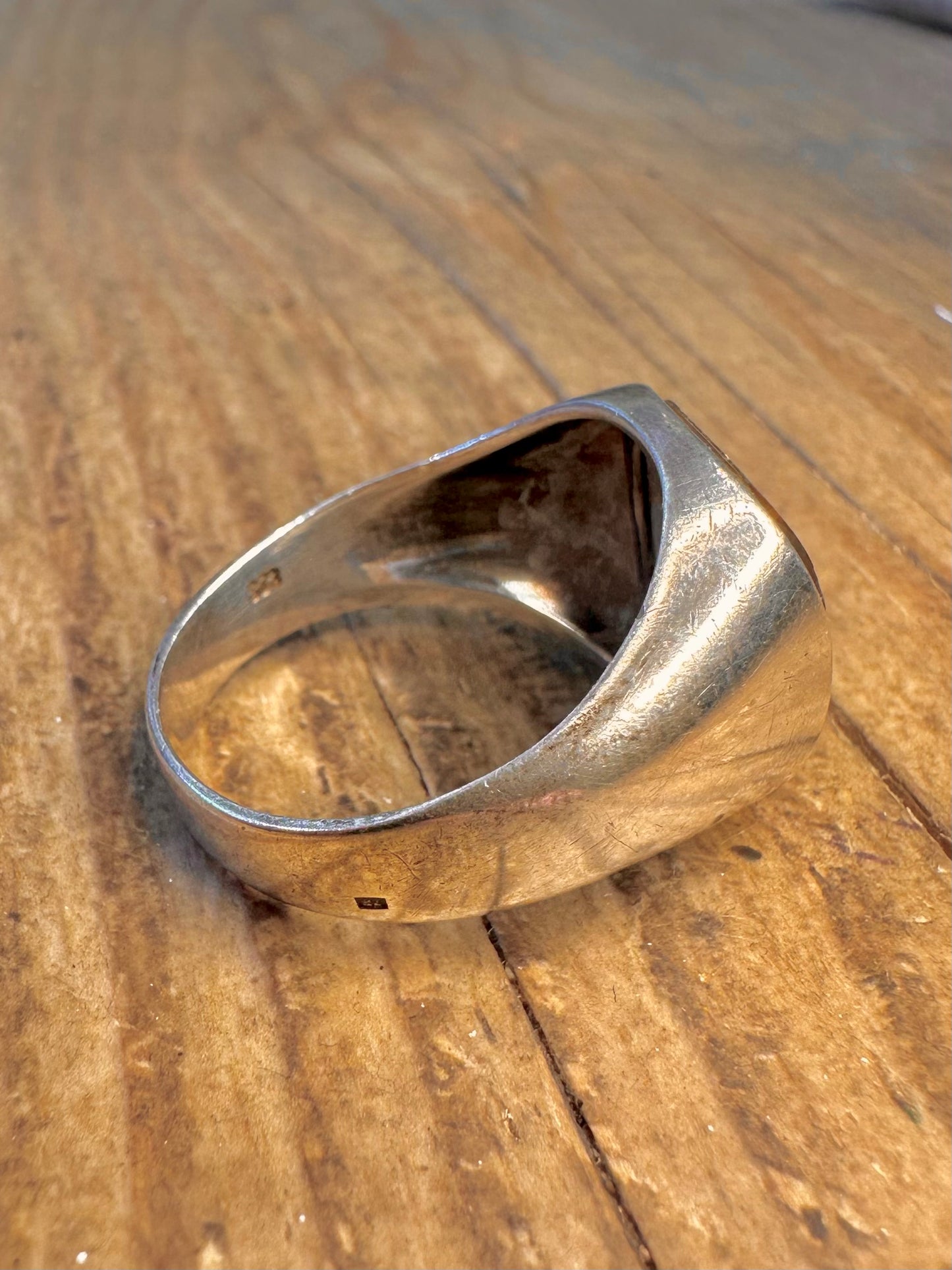 Tigerauge-Kuppel 925 Sterling Silber Ring Größe V1/2