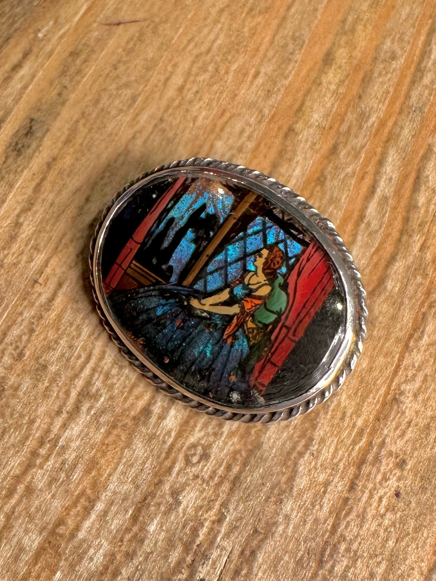 Vintage Thomas Mott Butterfly Labradorite Women 925 Sterling Silver Brooch