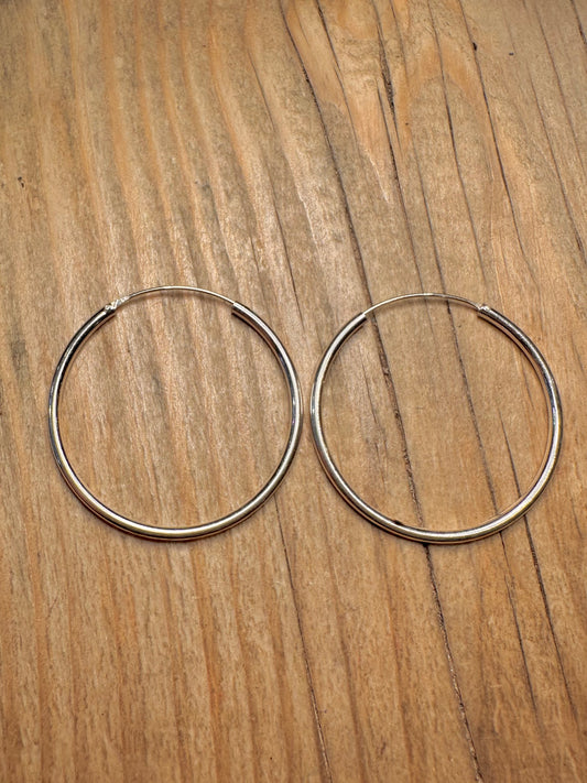Modernist Hoops 925 Sterling Silver Earrings