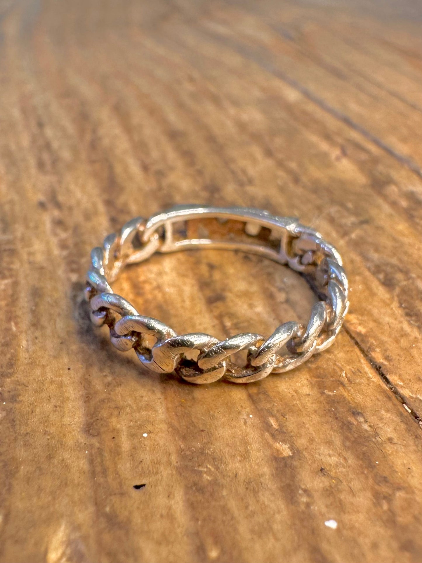 Love Chain Link Style 925 Sterling Silver Size L1/2 Ring