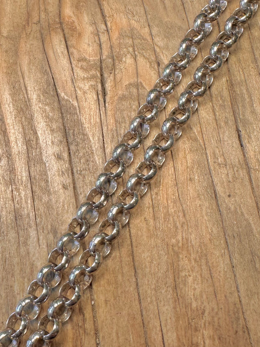 Vintage Chunky Belcher Chain Maker MW 925 Sterling Silver 19.6 inch Necklace