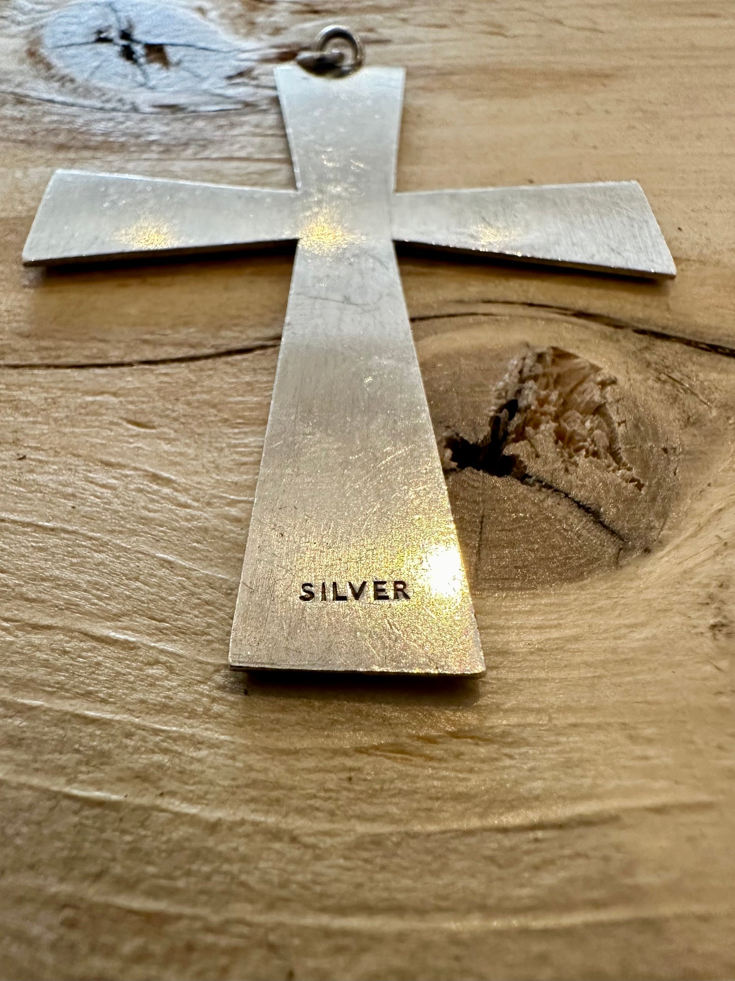 Vintage Large Cross 925 Silver Pendant